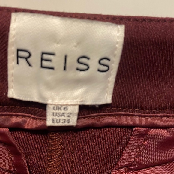 REISS burgundy slim stretch pants in size 2 - Picture 3 of 5